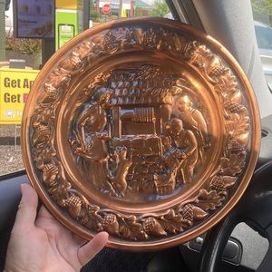Coppercraft Guild Taunton Mass 12” Copper Wall Decor Plate